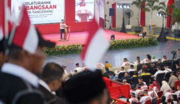 Wali Kota Tangerang Sachrudin saat menghadiri acara Silaturahmi Kebangsaan di GOR Nambo Jaya Karawaci Kota Tangerang. Foto: Ist