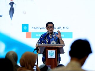 Wakil Wali Kota Tangerang, H. Maryono, saat menghadiri Grand Launching Sistem Penerimaan Murid Baru (SPMB) ASSTA Tahun Ajaran 2027/2028 As Syukriyyah di TangCity Mall, Tangerang. Foto: Ist