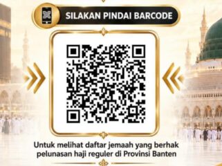 Barcode Daftar Jamaah yang Berhak Pelunasan Haji Reguler Provinsi Banten. Foto: kemenhaj 
