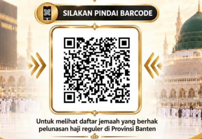 
 Barcode Daftar Jamaah yang Berhak Pelunasan Haji Reguler Provinsi Banten. Foto: kemenhaj 
