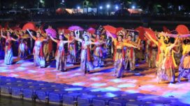 Penampilan Tarian Khas Kota Tangerang pada pagelaran Festival Cisadane. Foto: ist