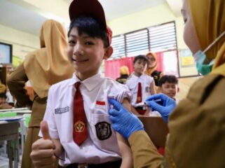 Salahsatu siswa SD di Kota Tangerang saat mengikuti Program Cek Kesehatan Gratis (CKG). Foto: Ist