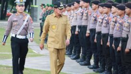 Bupati Tangerang Moch Maesyal Rasyid bersama jajaran Forkopimda Kabupaten Tangerang menggelar Apel Gelar Pasukan Pengamanan May Day Tahun 2026. Foto: ist