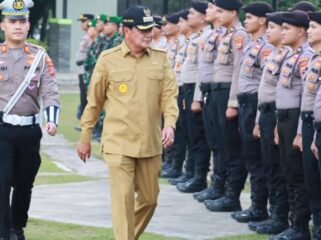 Bupati Tangerang Moch Maesyal Rasyid bersama jajaran Forkopimda Kabupaten Tangerang menggelar Apel Gelar Pasukan Pengamanan May Day Tahun 2026. Foto: ist