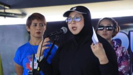 Wakil Bupati Tangerang, Intan Nurul Hikmah, menghadiri kegiatan Cardio Mix: Yoga Flow dan Glow yang diselenggarakan di kawasan Paramount Petals, Kecamatan Curug. Foto: ist 