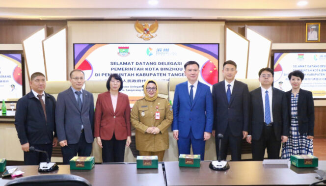 
 Wakil Bupati (Wabup) Tangerang, Intan Nurul Hikmah menerima kunjungan resmi delegasi dari Kota Binzhou, Tiongkok, yang dipimpin oleh Deputy Mayor Qu Yuekuan. Foto: ist