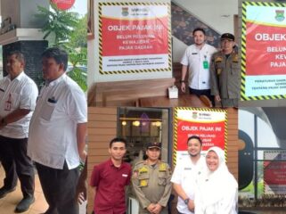 Kepala Bapenda Kabupaten Tangerang, Slamet Budi turun langsung lakukan penyegelan restoran yang tidak taat pajak. Foto: ist