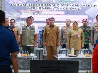 Rapat Forum Koordinasi Pimpiman Daerah (Forkopimda) Kabupaten Tangerang di Aula Pendopo Bupati Tangerang. Foto: ist