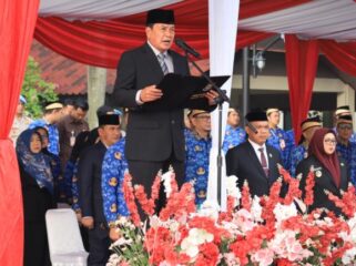 Bupati Tangerang Moch Maesyal Rasyid menjadi Instruktur upacara Peringatan Hari Lahir Pancasila Tingkat Kabupaten Tangerang Tahun 2026 di Lapangan Raden Aria Yudhanegara. Foto: ist