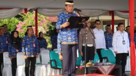 Bupati Tangerang Moch Maesyal Rasyid saat memimpin Upacara Peringatan Hari Koperasi ke-79 Tahun 2026 di Lapangan Raden Aria Yudhanegara, Puspemkab Tangerang. Foto: ist