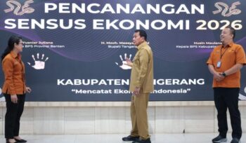 Maesyal Rasyid saat menghadiri Pencanangan Sensus Ekonomi 2026 di GSG Puspemkab Tangerang. Foto: ist
