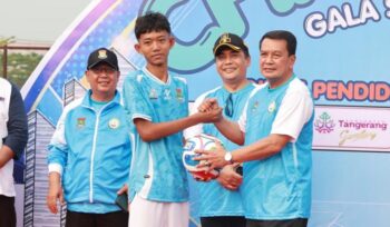 Bupati Tangerang, Moc. Maesyal Rasyid secara resmi menutup kegiatan Gala Siswa Indonesia (GSI) Tahun 2026 Tingkat Kab. Tangerang yang digelar di Stadion Trainning Ground Indomilk Kec. Kelapa Dua. Foto: ist