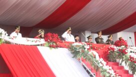 Wali Kota Serang Budi Rustandi saat Menjadi Inspektur Upacara Peringatan HUT Ke-81 RI. Foto: Ist