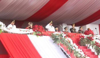 Wali Kota Serang Budi Rustandi saat Menjadi Inspektur Upacara Peringatan HUT Ke-81 RI. Foto: Ist